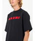 MARNI Black cotton T-shirt with mohair patches Mens Apparel