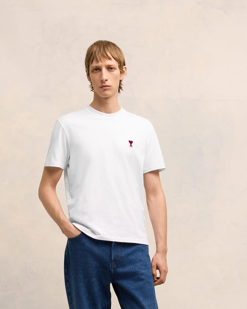 AMI PARIS White Cotton Ami de Coeur T-Shirt Unisex Apparel