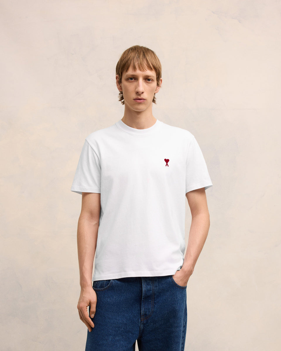 AMI PARIS White Cotton Ami de Coeur T-Shirt Unisex Apparel