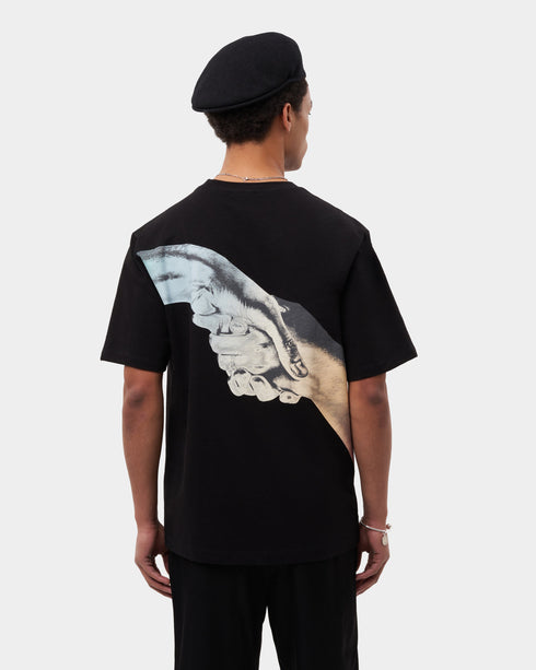 FILLING PIECES T-shirt Grandient Handshake Black Mens Apparel