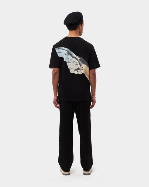 FILLING PIECES T-shirt Grandient Handshake Black Mens Apparel