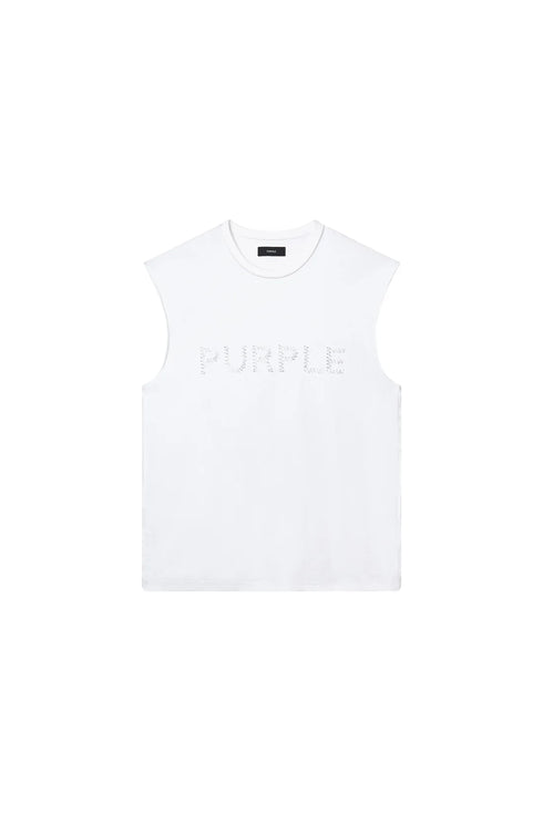PURPLE BRAND P103 Beaded Wordmark Tank Top Mens Apparel