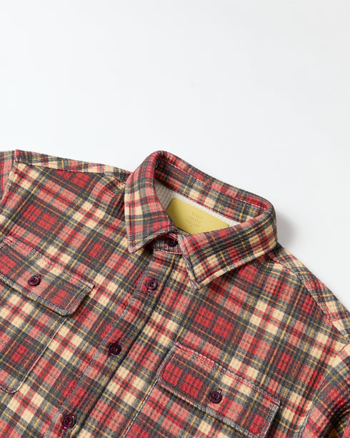 WHENSMOKECLEARS Plaid Thermal Button Shirt Mens Apparel