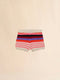 MARNI Cream Cotton Knit Shorts with Mixed Stripes Kids Apparel
