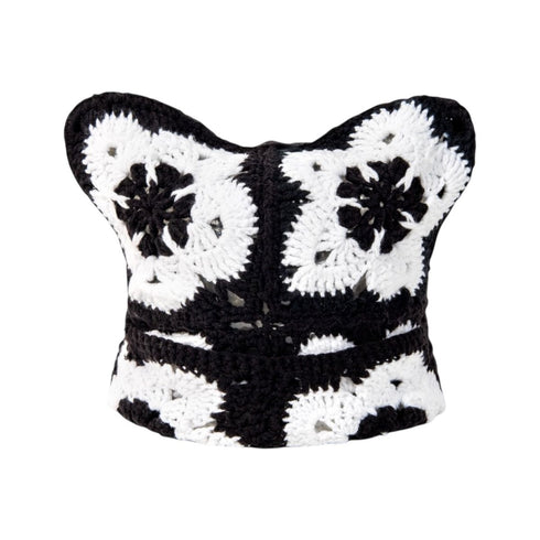 ARKYVE Black Star Crochet Cat Hat Unisex Accessories