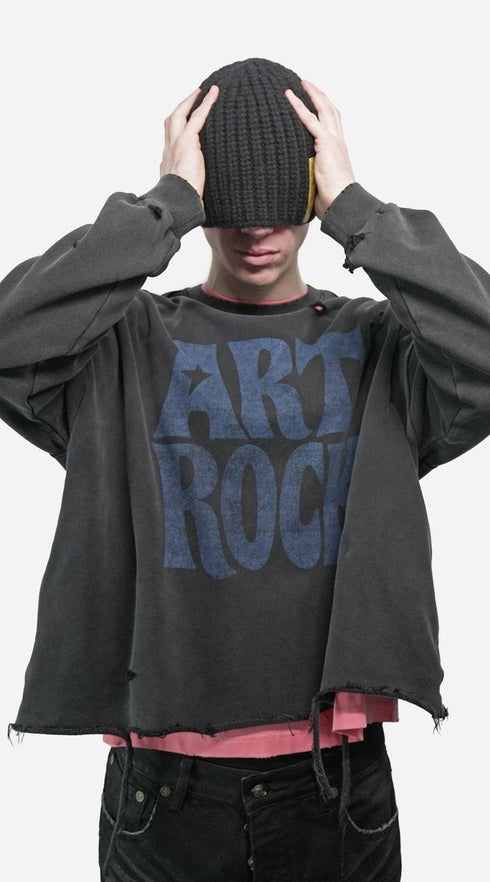WHENSMOKECLEARS Art Rock Crew Sweatshirt Mens Apparel