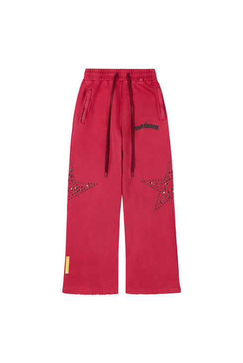 WHENSMOKECLEARS Star Studded Sweatpants Mens Apparel