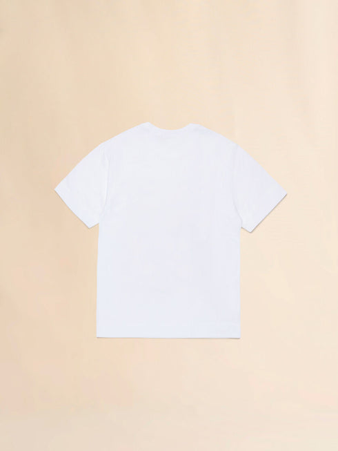 MARNI White Cotton T-shirt with Colorful Dino Print Kids Apparel