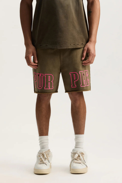 PURPLE BRAND Slab Outline Shorts Mens Apparel