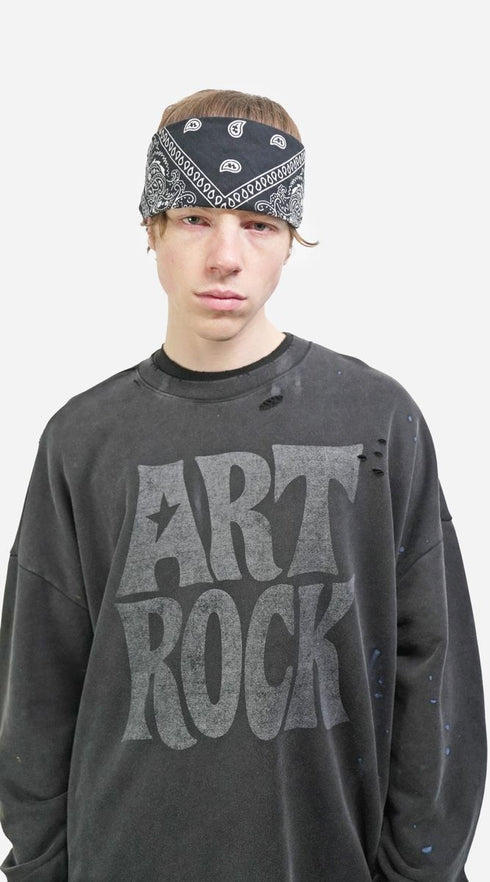 WHENSMOKECLEARS Art Rock Crew Sweatshirt Mens Apparel