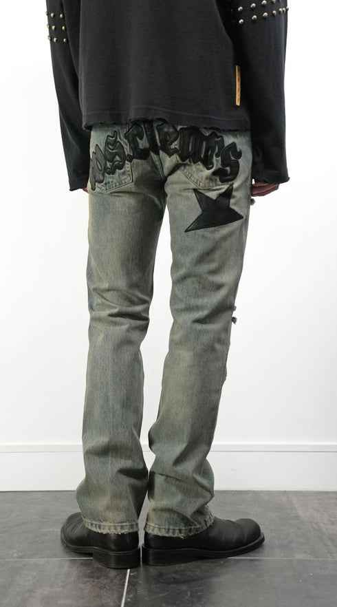 WHENSMOKECLEARS Leather Denim Mens Apparel