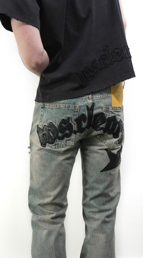 WHENSMOKECLEARS Leather Denim Mens Apparel