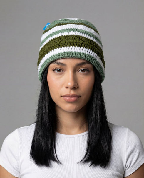 ARKYVE Greenery Crochet Beanie Unisex Accessories