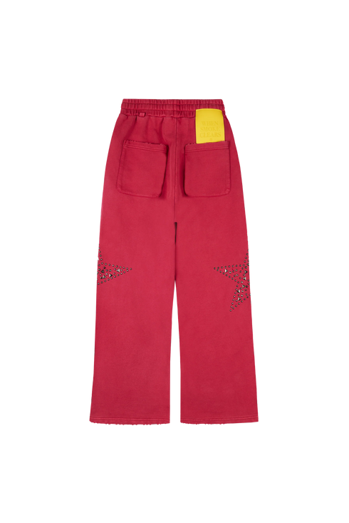 WHENSMOKECLEARS Star Studded Sweatpants Mens Apparel