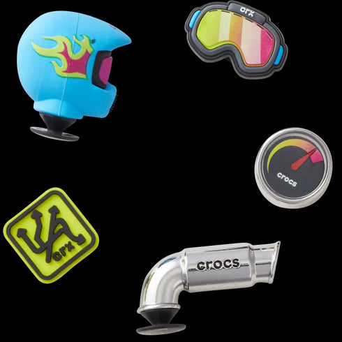 CROCS Moto Racer 5 Pack Jibbitz Accessories