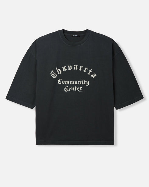 Willy Chavarria Community Center Buffalo Tee in Pirate Black – front view
