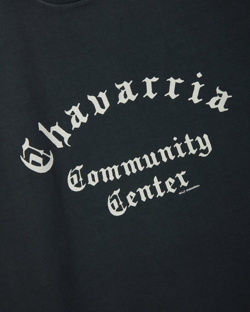 Willy Chavarria Community Center Buffalo Tee in Pirate Black – back view