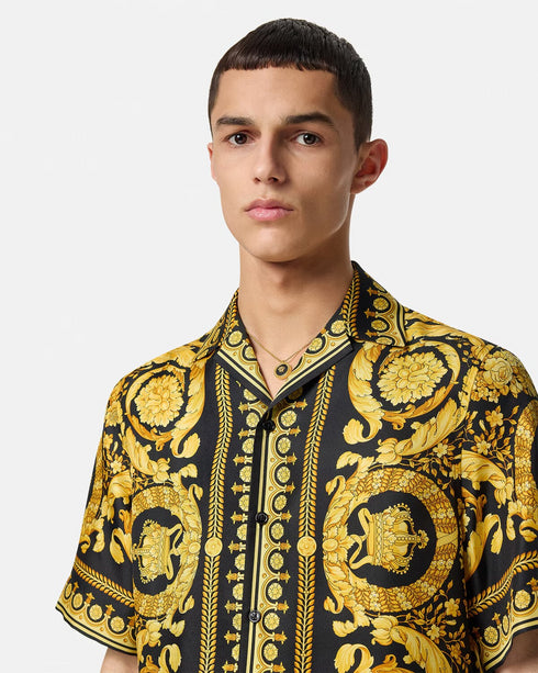 VERSACE Shirt Silk Barocco Print Mens Apparel