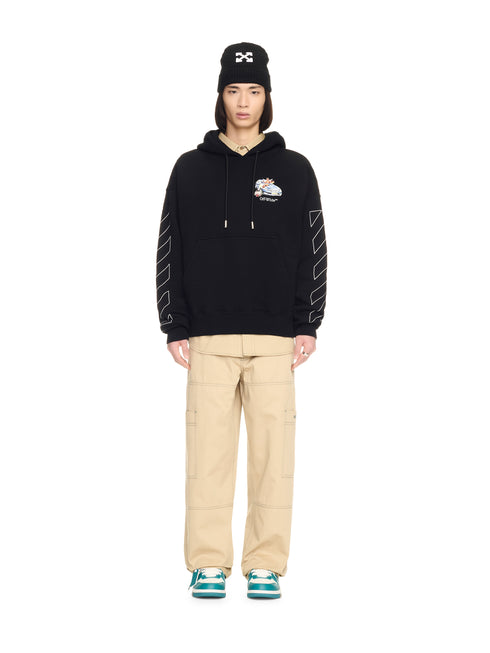 OFF WHITE Fresco Arrow Skate Hoodie Mens Apparel