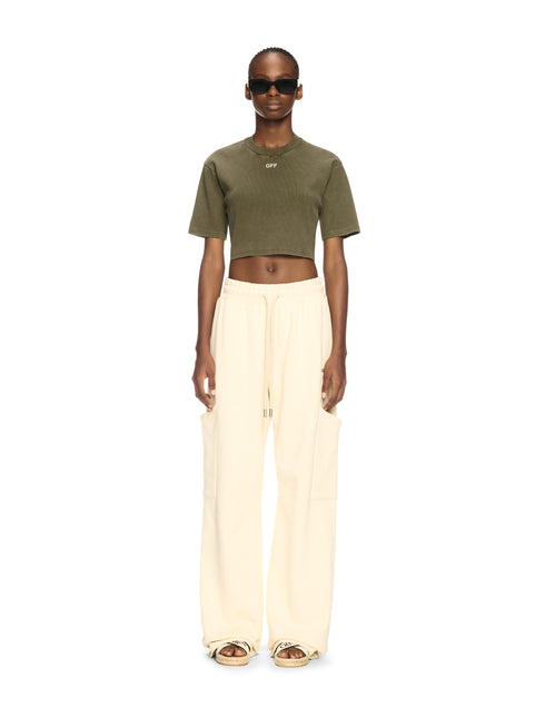 OFF WHITE Off Stamp Rib Crop Tee Womens Apparel