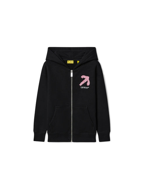 OFF WHITE Black Arrow Zip Hoodie Kids Apparel