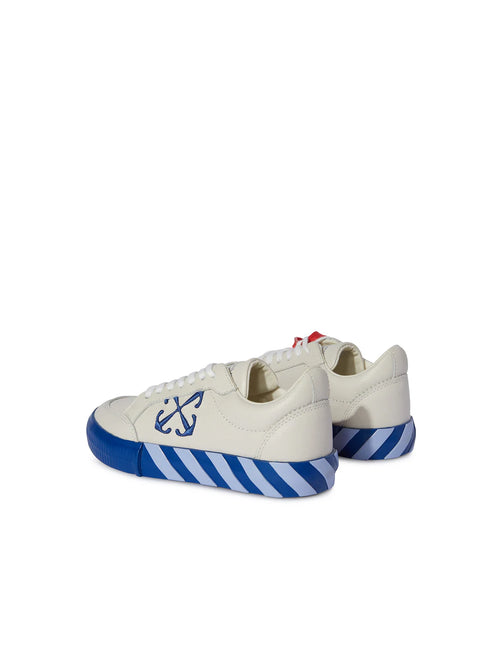 OFF WHITE Low Vulcanized Leather Kids Sneakers