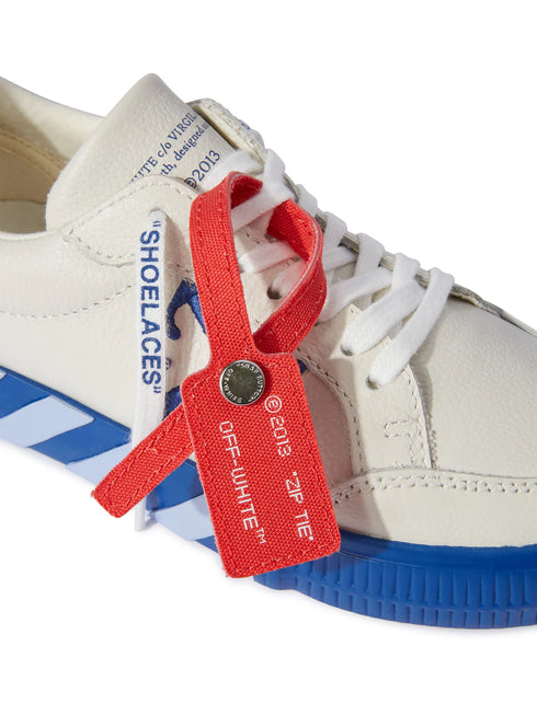 OFF WHITE Low Vulcanized Leather Kids Sneakers