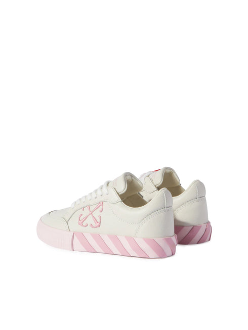 OFF WHITE Low Vulcanized Leather Kids Sneakers