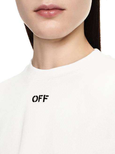 OFF-WHITE Off Stamp Rib Cropped Tee Womens Apparel