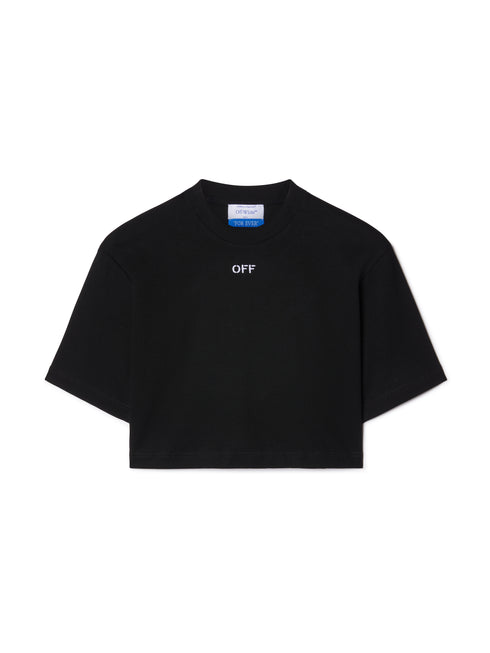 OFF-WHITE Off Stamp Rib Cropped Tee Womens Apparel