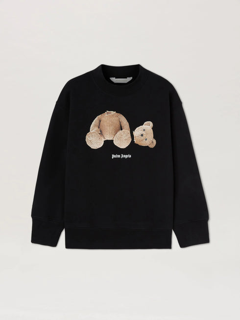 PALM ANGELS Bear Crewneck Black Brown Kids Apparel