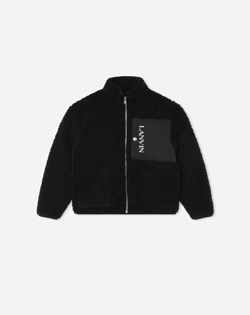 LANVIN Sherpa Jacket With Logo Pocket Kids Apparel