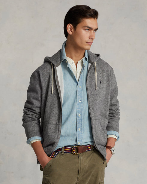 POLO RL Ls Fleece Hood W/pp Mens Apparel