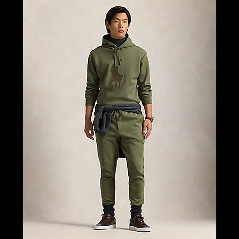 POLO RL Leather Big Pony Fleece Hoodie Mens Apparel