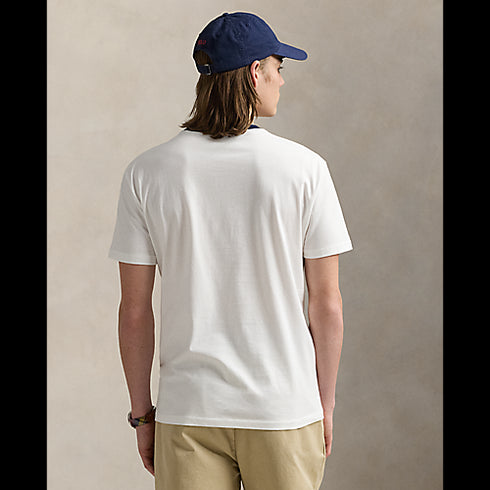 POLO RL Short-Sleeve Jersey Knit "POLO" Logo Print W/ Bound Neck T-Shirt Mens Apparel