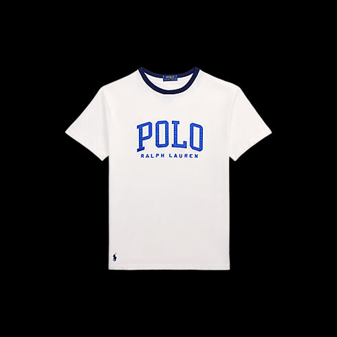 POLO RL Short-Sleeve Jersey Knit "POLO" Logo Print W/ Bound Neck T-Shirt Mens Apparel