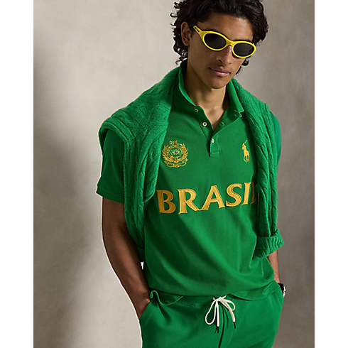 POLO RL Short -Sleeve Mesh Polo - Brazil Men's Apparel