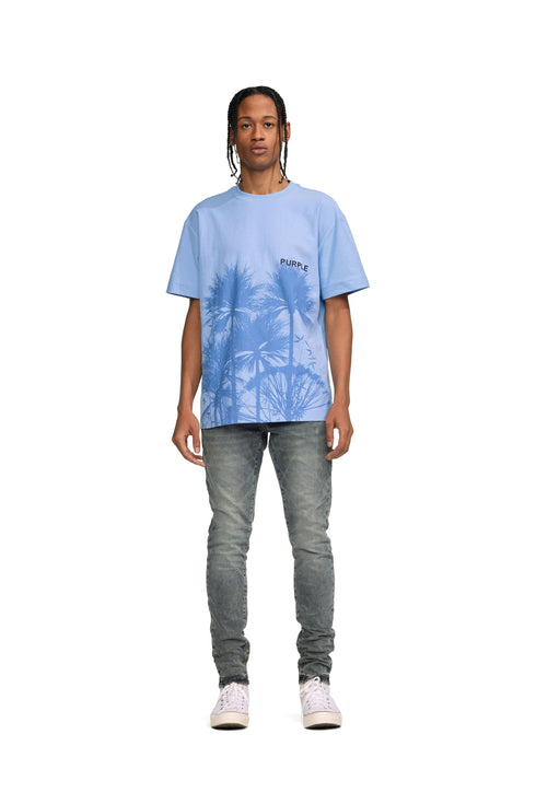 PURPLE BRAND Placid Blue Palms T-Shirt Mens Apparel