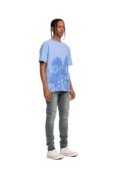 PURPLE BRAND Placid Blue Palms T-Shirt Mens Apparel