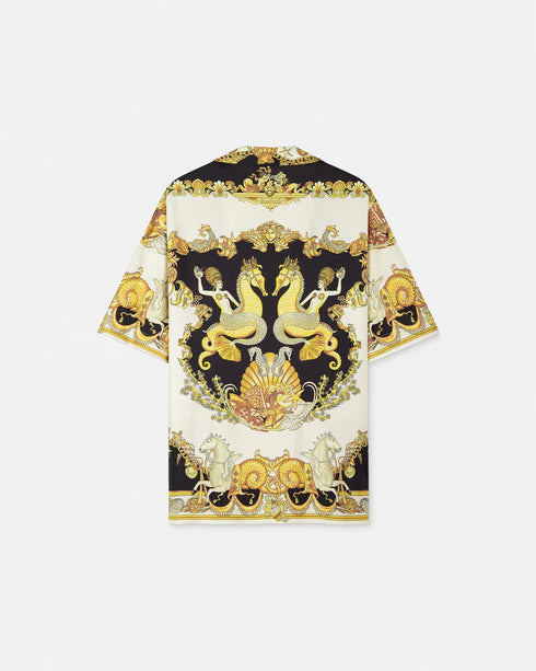 VERSACE Coral Theatre Silk Shirt Mens Apparel