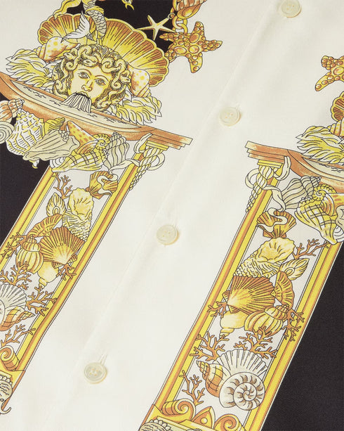 VERSACE Coral Theatre Silk Shirt Mens Apparel