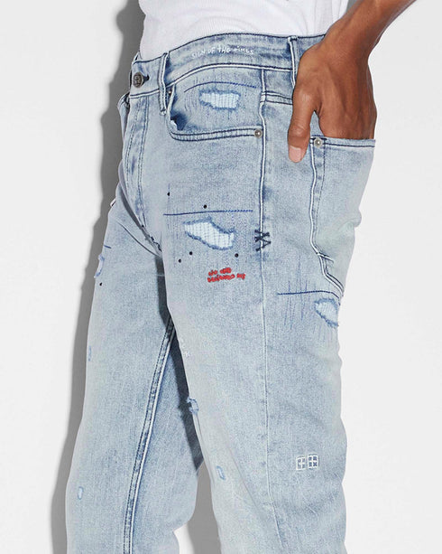 KSUBI Van Winkle Blu Skribed Mens Apparel