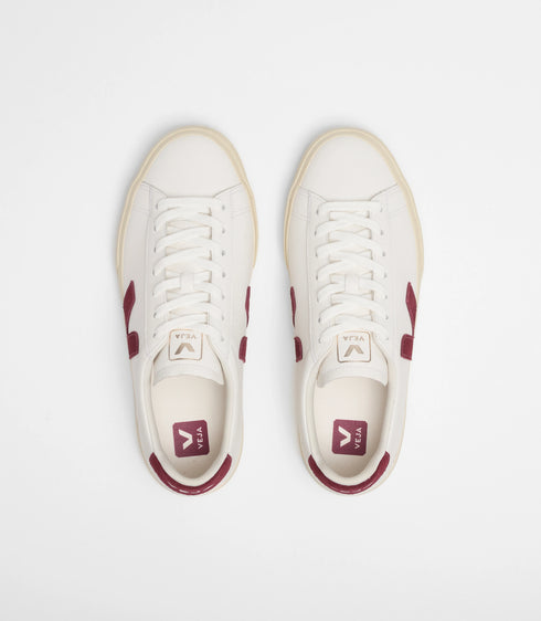 VEJA Campo Leather White Grenat Womens Sneakers