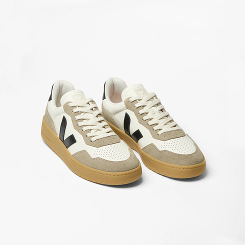 VEJA V-90 O.t. Leather Pure Black Natural Mens Sneakers