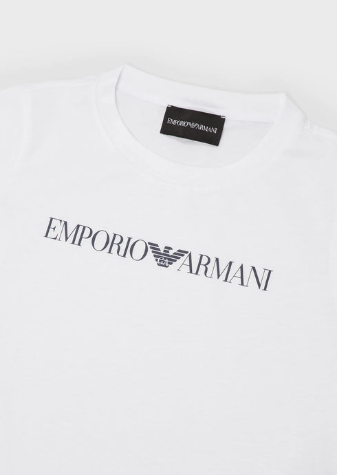 EMPORIO ARMANI Pima Jersey T-Shirt With Logo Kids Apparel