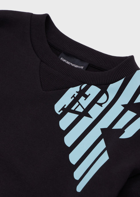 EMPORIO ARMANI Sweatshirt With Allover Eagle Kids Apparel