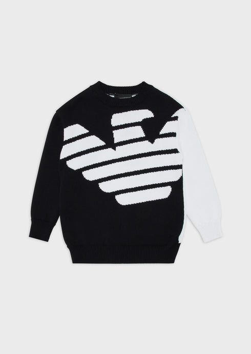 EMPORIO ARMANI Boys Sweat Top With Large Eagle Kids Apparel
