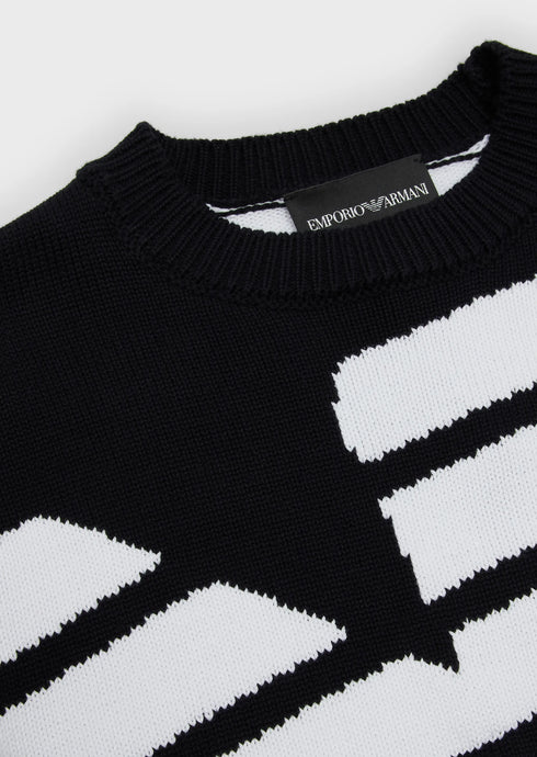 EMPORIO ARMANI Boys Sweat Top With Large Eagle Kids Apparel