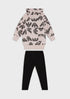 EMPORIO ARMANI Hooded Sweatsuit Top And Legging Set Kids Apparel