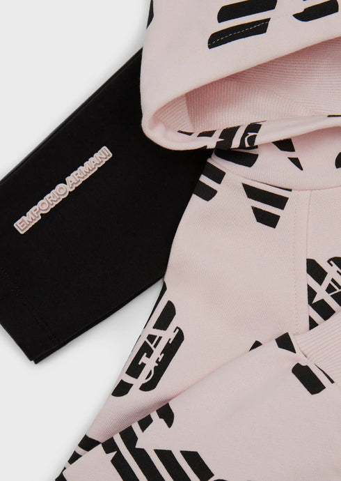 EMPORIO ARMANI Hooded Sweatsuit Top And Legging Set Kids Apparel